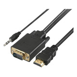 Cabo Adaptador Hdmi X Vga Com Chip Conversor 1,80 Metros