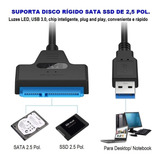 Cabo Adaptador Leitor Usb 3.0 Para Clonar Hd Ssd De Notebook