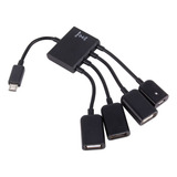 Cabo Adaptador Micro Usb Host Otg Hub De 4 Portas Para Andro