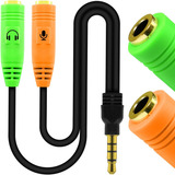 Cabo Adaptador P2 Fone Microfone Headset Audio Splitter Game