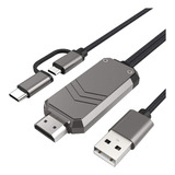 Cabo Adaptador Para Telefone Para Tv, Tipo C/micro-usb Para