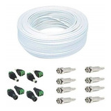 Cabo Bipolar 4mm 100mt + 8 Conector Bnc + 4 Par P4 Borne M/f