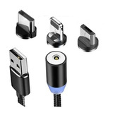 Cabo Carregador Magnético 3 Em 1 Type C Ios Micro Usb