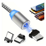 Cabo Carregador Magnético 3x1 Type C Ios Micro Usb Prático