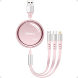 Cabo Carregador Multi Usb 3 Em 1 Ultra Rápido Universal
