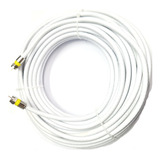 Cabo Coaxial Antena Rg6 Branco Para Tv 10 Metros Montado