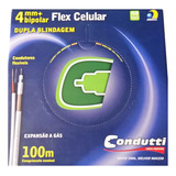 Cabo Coaxial Bipolar Dupla Bl 4mm 100m 80% Flexível Condutti