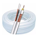 Cabo Coaxial Cftv Flexível 4mm Bipolar 2 Vias 80% Malha 100m