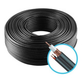 Cabo Coaxial Cftv Flexível 4mm Preto 90% Malha 100mts P1p