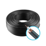 Cabo Coaxial Cftv Flexível 4mm Preto 90% Malha 100mts P1p