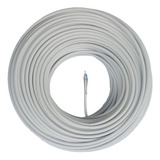 Cabo Coaxial Rg6 Malha 80% Rolo 100m Branco Rg06 Multitoc