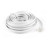 Cabo Cordão Fio Telefone Rj11 30m Branco Pronto Uso
