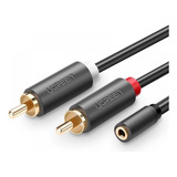 Cabo De Áudio Ugreen Mini Jack 3,5 Mm Hembra A 2rca Macho 1m