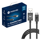 Cabo De Dados E Carga Motorola Micro-usb 1 Metro Preto