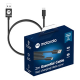 Cabo De Dados E Carga Motorola Usb-c 2 Metros Preto