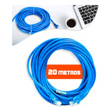 Cabo De Rede 20 Metros Ethernet Crimpado Rj45 Cat5e Azul 