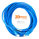 Cabo De Rede 20 Metros Lan Internet Crimpado Rj45 Cat5e Azul