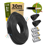 Cabo De Rede Cat6 Internet Até 1gb 30metros (rj45-blindados)