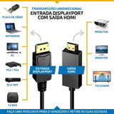 Cabo Displayport Para Hdmi Blindado Cabo