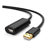 Cabo Extensor Ativo Ugreen Us121 Usb 2.0 Macho Fêmea 10m