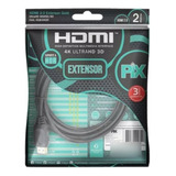 Cabo Extensor Hdmi 2 Metros Emenda 4k 2.0 Fêmea X Macho 2m