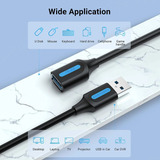 Cabo Extensor Usb 3.0 5gbps 1,5m Vention Cbhbg Cor Preto