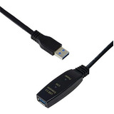 Cabo Extensor Usb 3.0 Versão 3.0 Ativo 10 Metros Para Webcam Cor Preto
