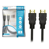 Cabo Hdmi 2.0 4k 3d Ultrahd 19 Pinos Chip 2 Metros