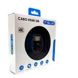 Cabo Hdmi 3 Metros 2.0 Revestido Fio De Som E Imagem 4k