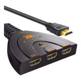 Cabo Hdmi Hub Adaptador Switch 3 X 1 Splitter 4k 3d 