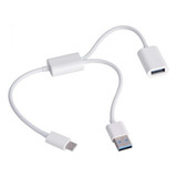 Cabo Hub Usb Tipo Ac 2 Usb Fêmea E Macho Otg E Carregamento