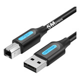 Cabo Impressora Usb 2.0 Vention Tipo A Para Tipo B 5 Metros