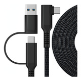 Cabo Link Usb 2 Em 1 Para Oculus Quest 2 E 1 De 5 Metros