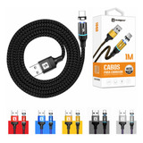 Cabo Magnético Carregador Micro Usb Android V8 Imã Led 2.4a