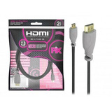 Cabo Micro Hdmi X Hdmi 2.0 Ultra Hd 4k 3d Hdr 19p 2 Metros