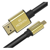 Cabo Micro Hdmi X Hdmi 2.1 Moshou 8k 4k Ultra Speed 48gb 3m