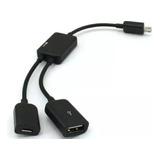 Cabo Micro Usb/tipo C Para 2 Otg De Hub De Porta Dupla Y Spl