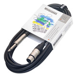 Cabo Microfone Emborrachado P10 Mono Xlr 5 Metros Wireconex