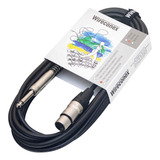 Cabo Microfone Emborrachado P10 Mono Xlr 7 Metros Wireconex