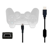 Cabo Mini Usb V3 Com Fio Para Carrega Controle Ps3 Sem Fio