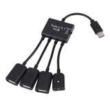 Cabo Otg 4 Portas Usb Adptador