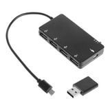 Cabo Otg 4 Portas Usb Adptador Smartphone Android Hub Tablet