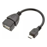 Cabo Otg Adaptador Micro Usb Tipo (v8) Macho / Usb Fêmea 