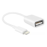 Cabo Otg Ios Adaptador Pen Drive Usb Lightning Passa Dados