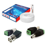 Cabo P/ Câmera Cftv Bipolar Blindado 4mm 100mt +2 Bnc + 2 P4