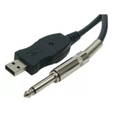 Cabo P10 Mono X Usb 2.0 3 Metros Mesa Pc Microfone