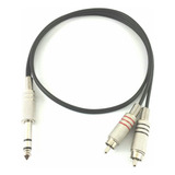 Cabo P10 Stereo X 2 Rca 5 Metros Excelente Qualidade Metal 