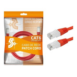 Cabo Rede Blindado 2m Ethernet Rj45 Cat6 Vermelho 2 Metros