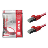 Cabo Rede Blindado 2m Ethernet Rj45 Cat6 Vermelho 2 Metros