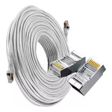 Cabo Rede Cat5e Branco 80m Metros Lan Utp Pronto Uso Usar